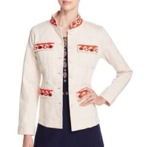 Tory Burch Berkely Embroidered Sgt Pepper Utility Jacket size M